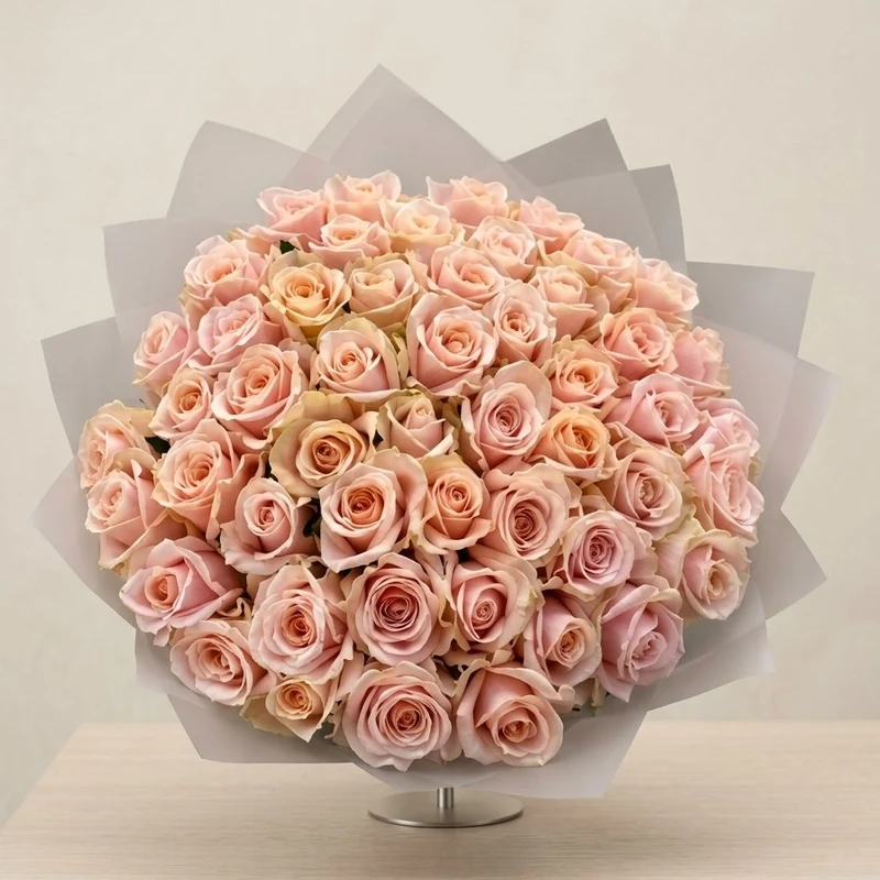 Монобукет из роз «Перл Аваланж»